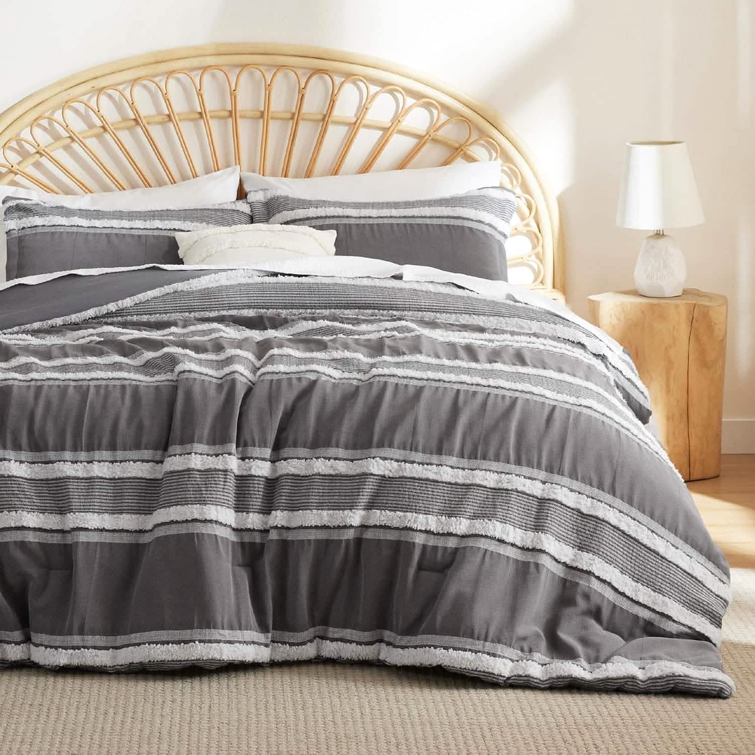 GentleSoft™ Exotic Foliage Dark Grey Comforter Set