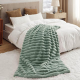 Bedsure Faux Fur Striped Throw Blanket