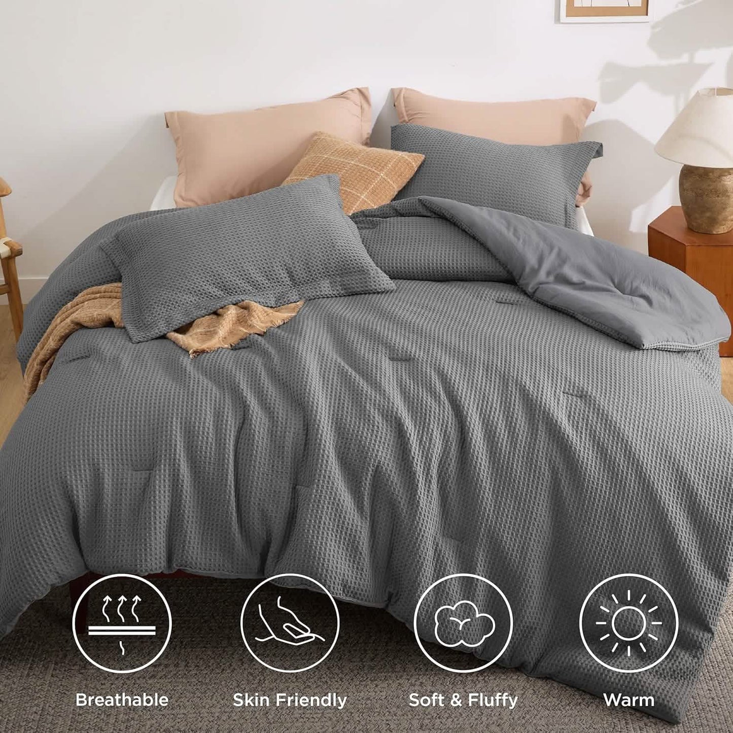 Classic Waffle Weave Comforter Set