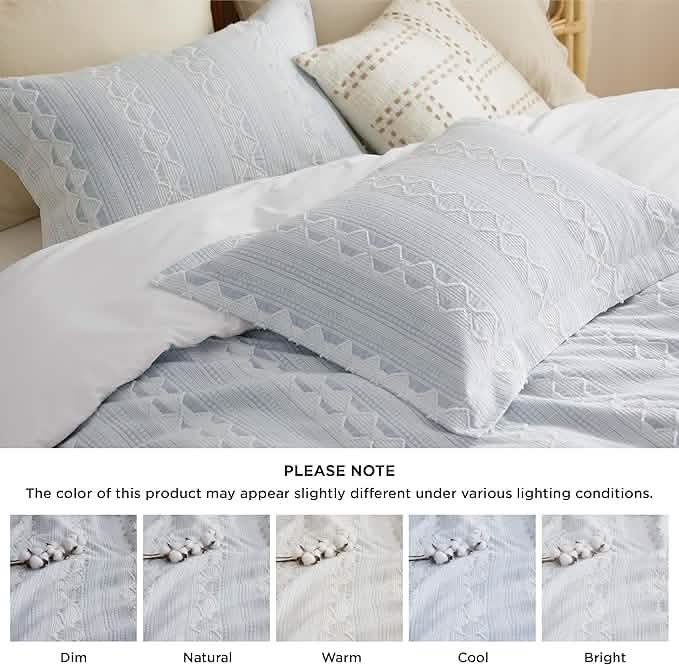 100% Cotton Diamond Wave Jacquard Duvet Cover Set