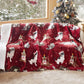 Christmas Flannel Heated Blanket Red