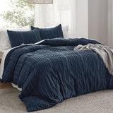 Striped Tufted Embroidery Duvet Cover Set