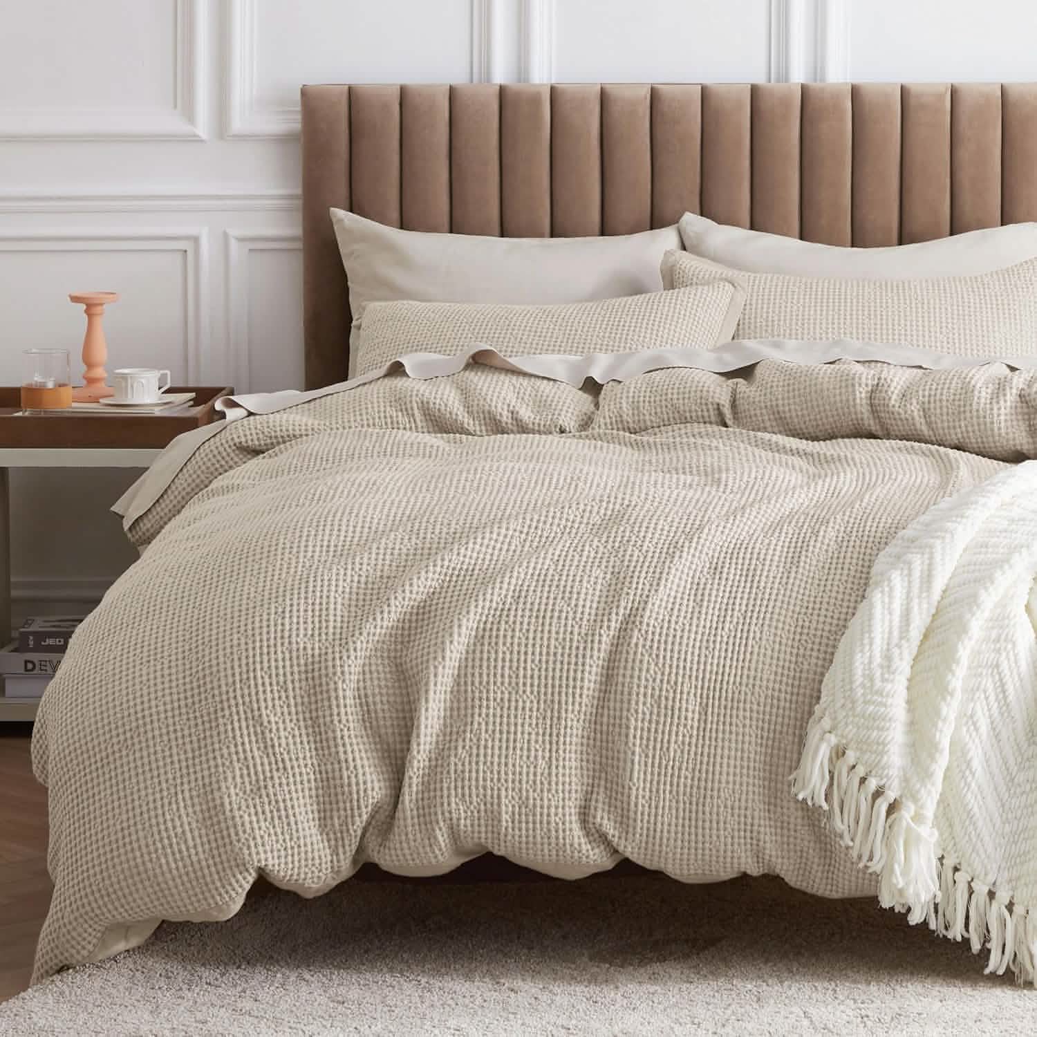 GentleSoft™ Cotton Waffle Weave Duvet Cover Set