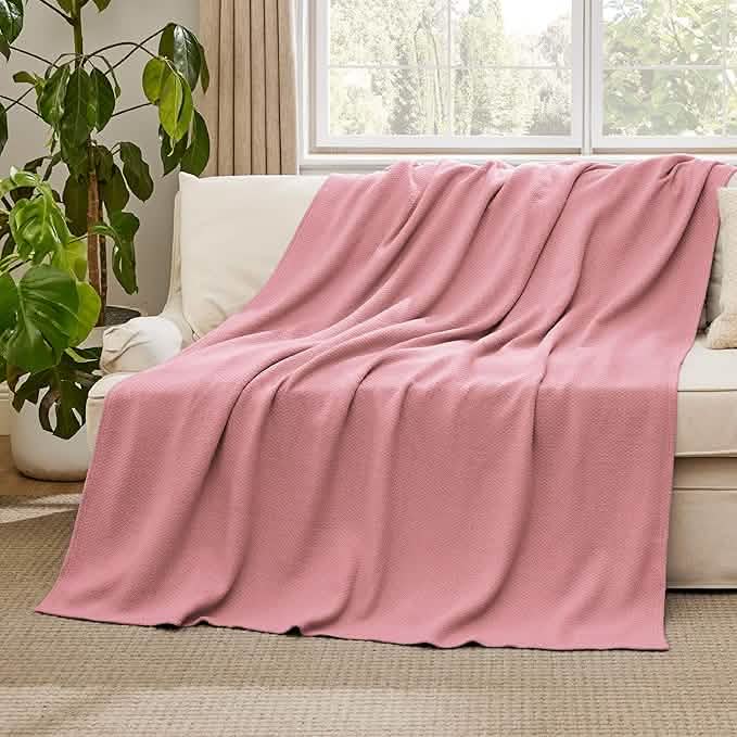 100% Cotton Herringbone Woven Blanket