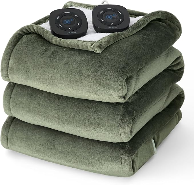 Solid Flannel Heated Blanket