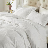 Bedsure 100% Cotton European Palace Jacquard Duvet Cover Set