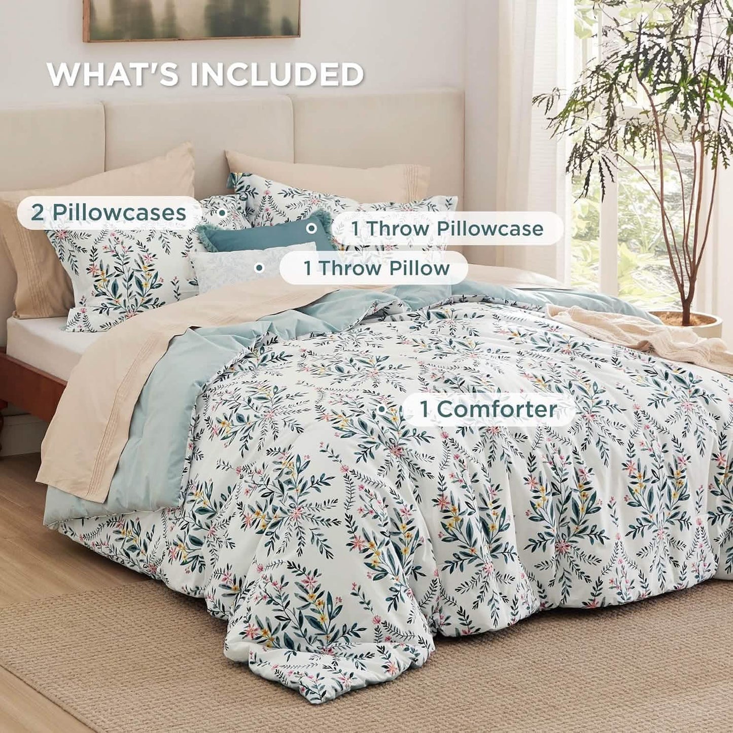 Autumn Floral Bed-in-a-bag Blue