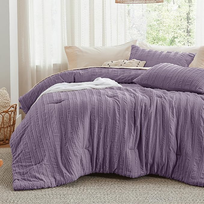 Embroidery Boho Striped Comforter Set