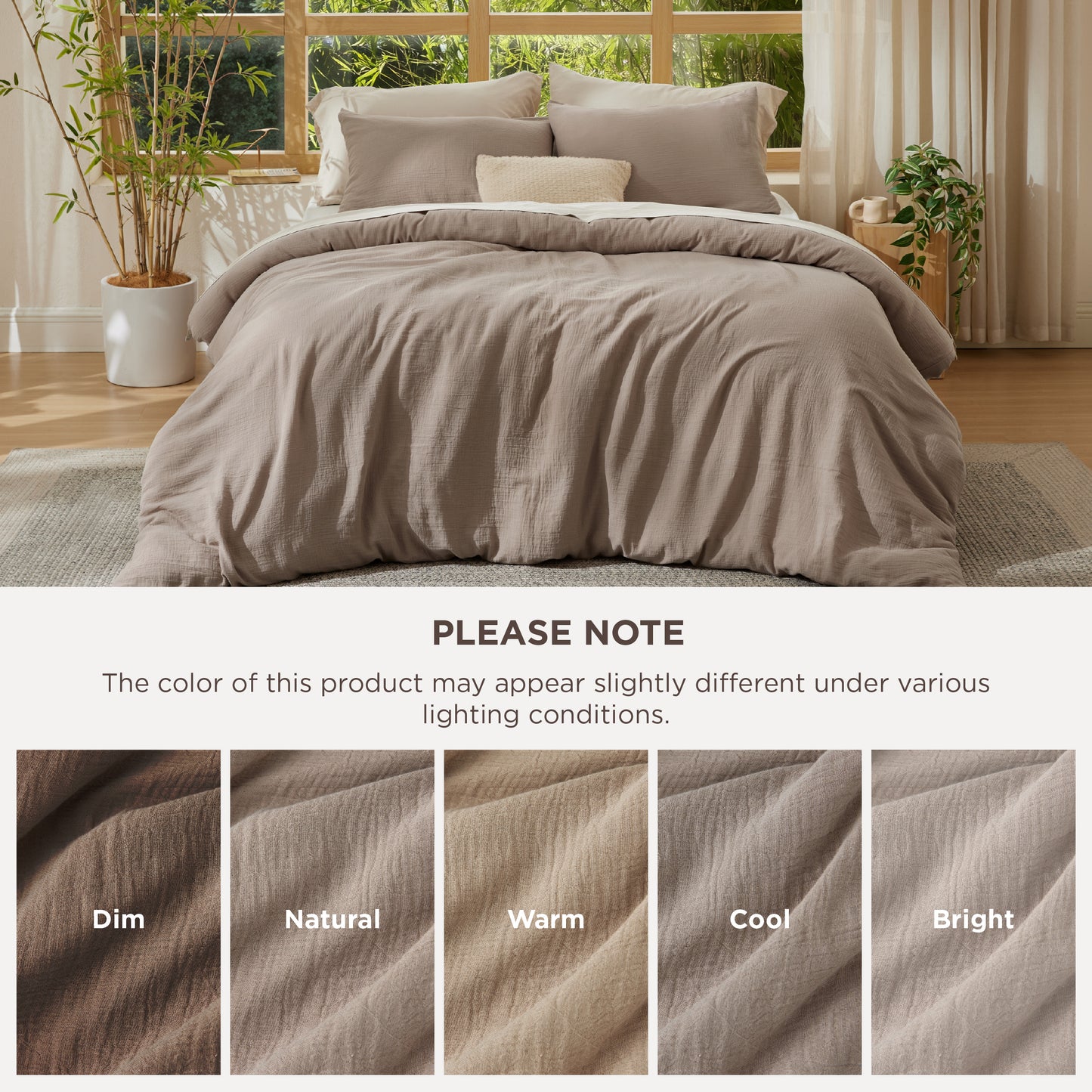 Rayon From Bamboo Cotton Muslin Duvet Cover Set