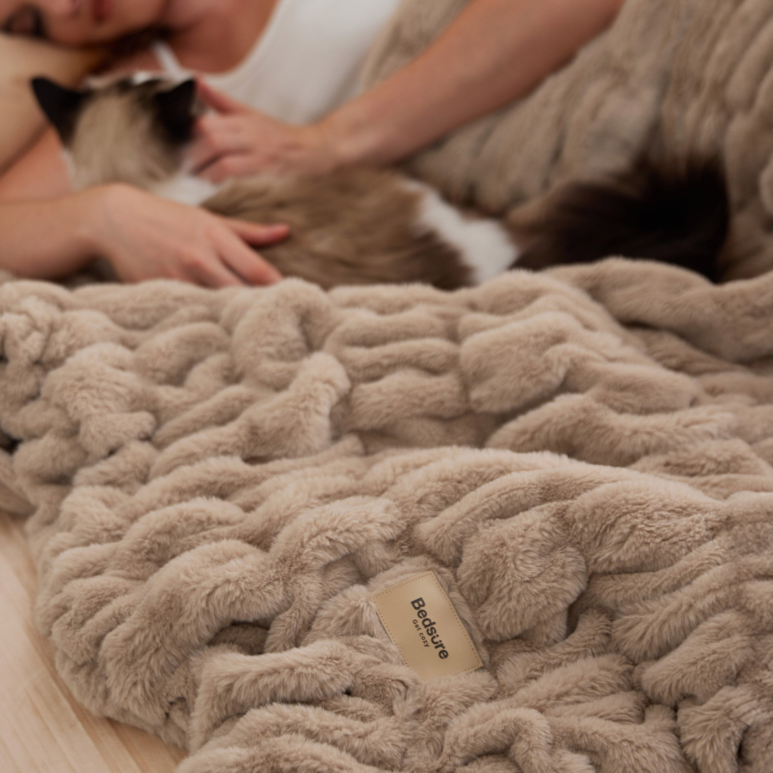 Double-sided Ruched Faux Fur Blanket | Plush Throw – Bedsure