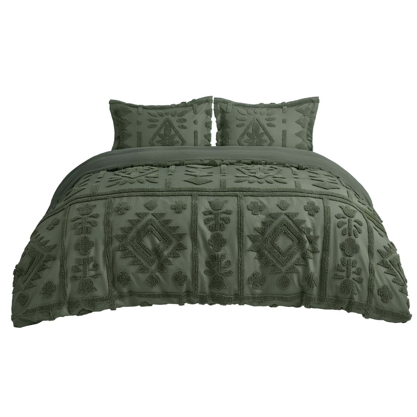 Boho Tufted Embroidery Duvet Cover Set