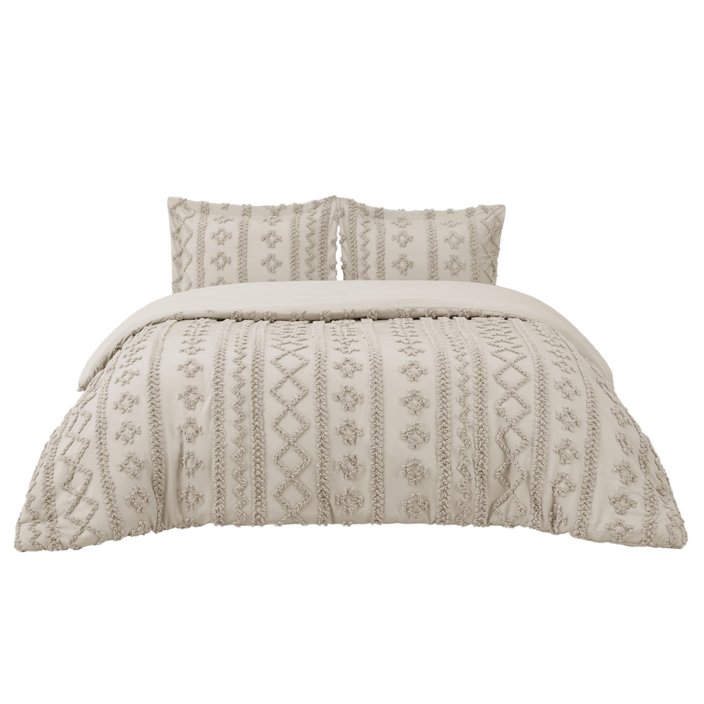 Boho Tufted Embroidery Duvet Cover Set
