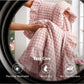 Ruffled Cotton-Like Gingham Sheet Set