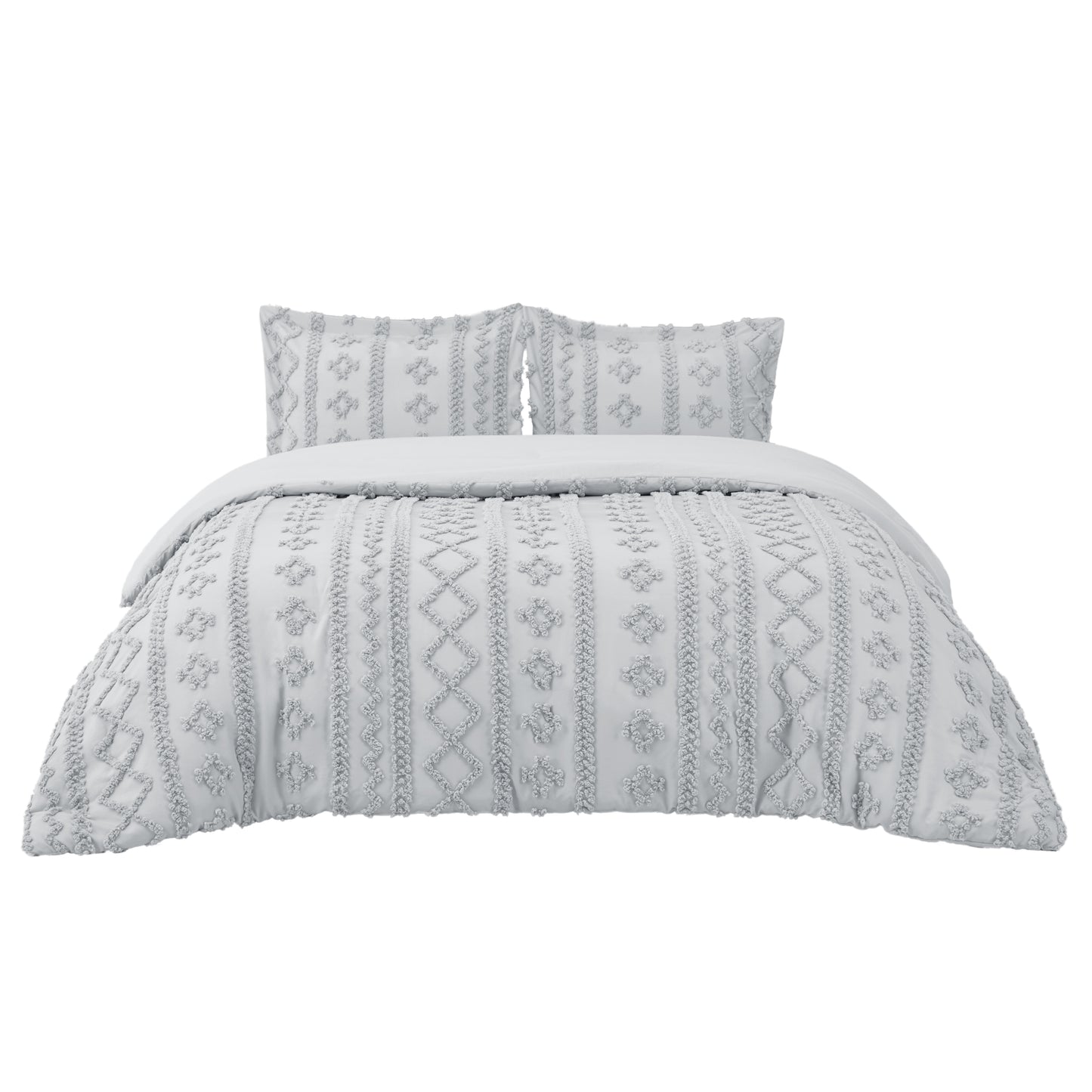 Boho Tufted Embroidery Duvet Cover Set