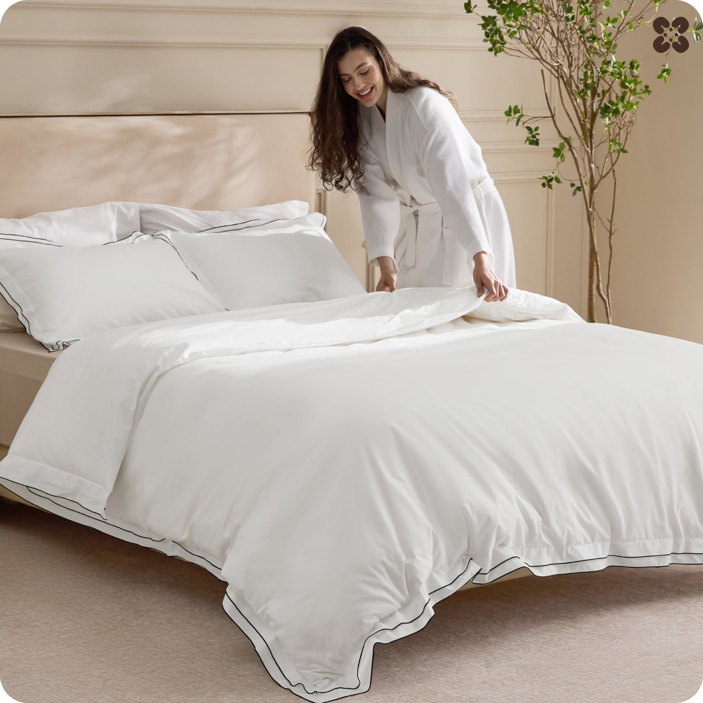 GentleSoft® Cotton Embroidered Hotel Duvet Cover Set