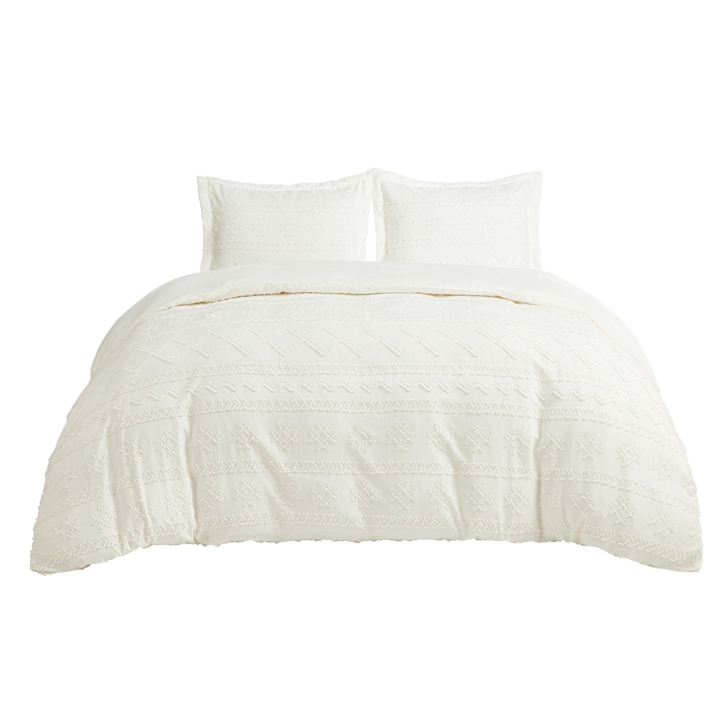 Boho Tufted Embroidery Duvet Cover Set