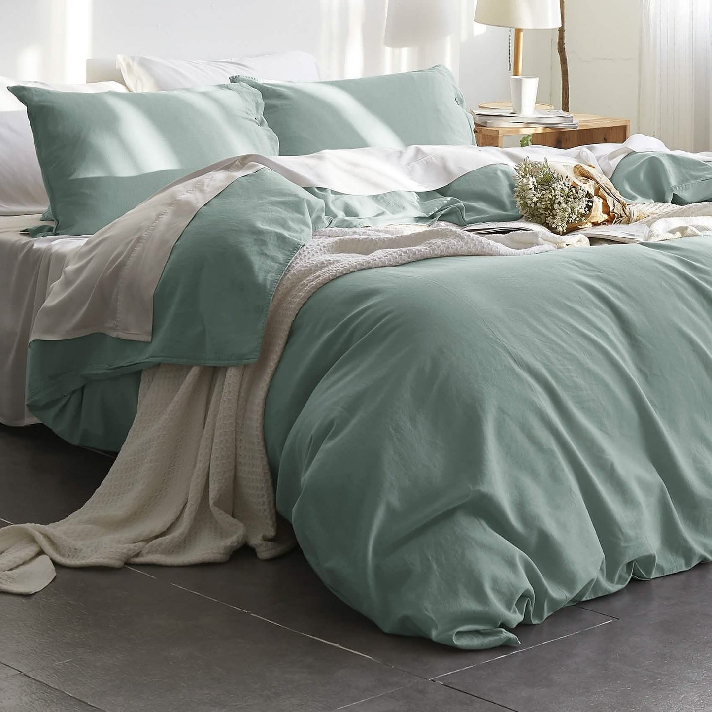 Cotton Linen Hybrid Duvet Cover Set