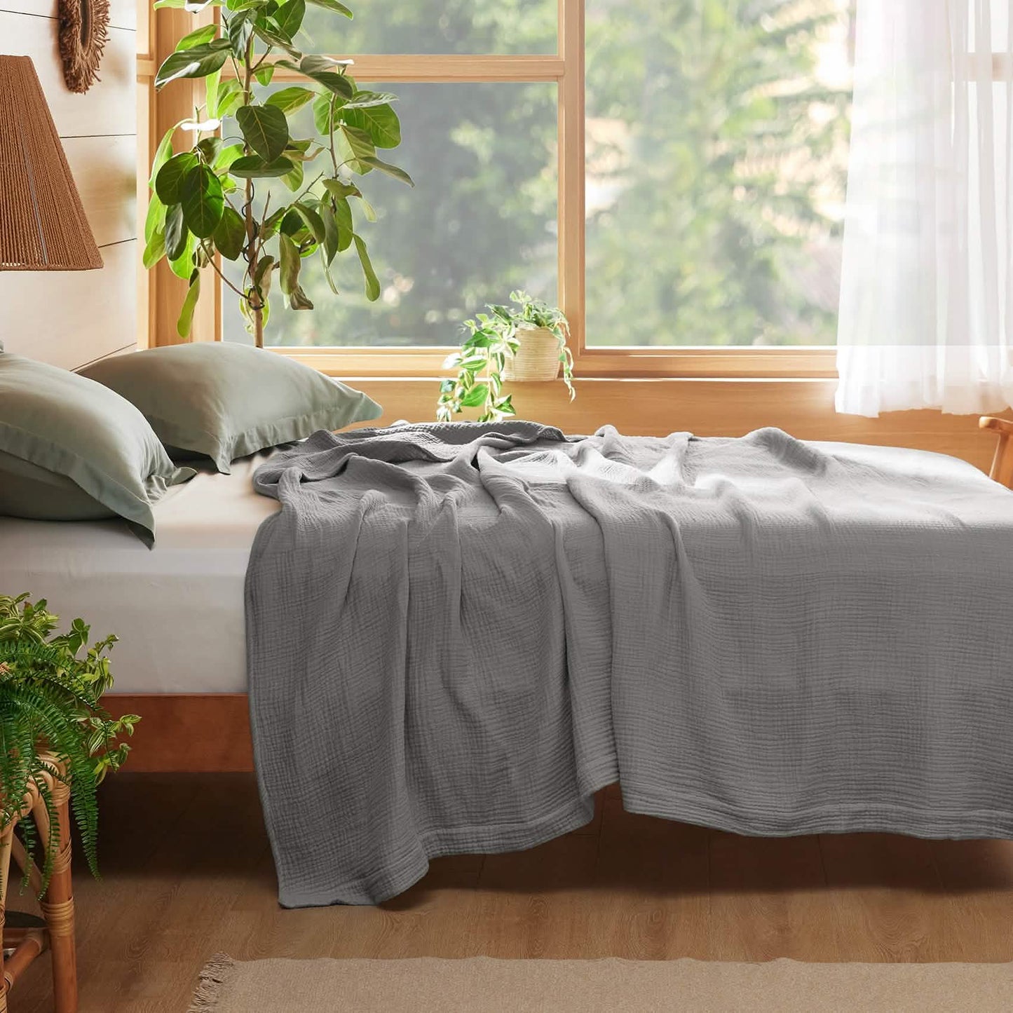 100% Cotton Gauze Spring Throw Blanket