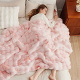 Ultra-Plush Bubble Faux Fur Blanket