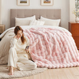 Ultra-Plush Bubble Faux Fur Blanket