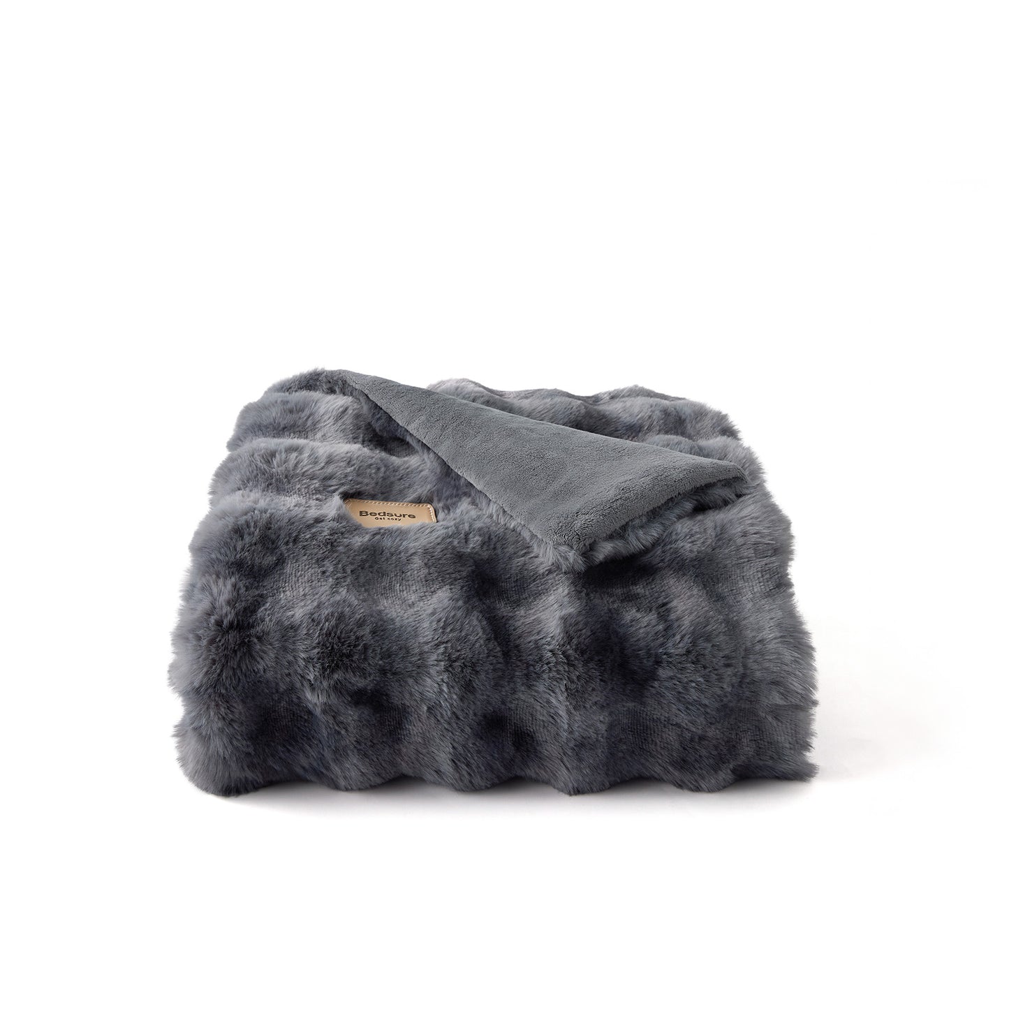 GentleSoft™ Bubble Faux Fur Blanket ( Cat Grey )