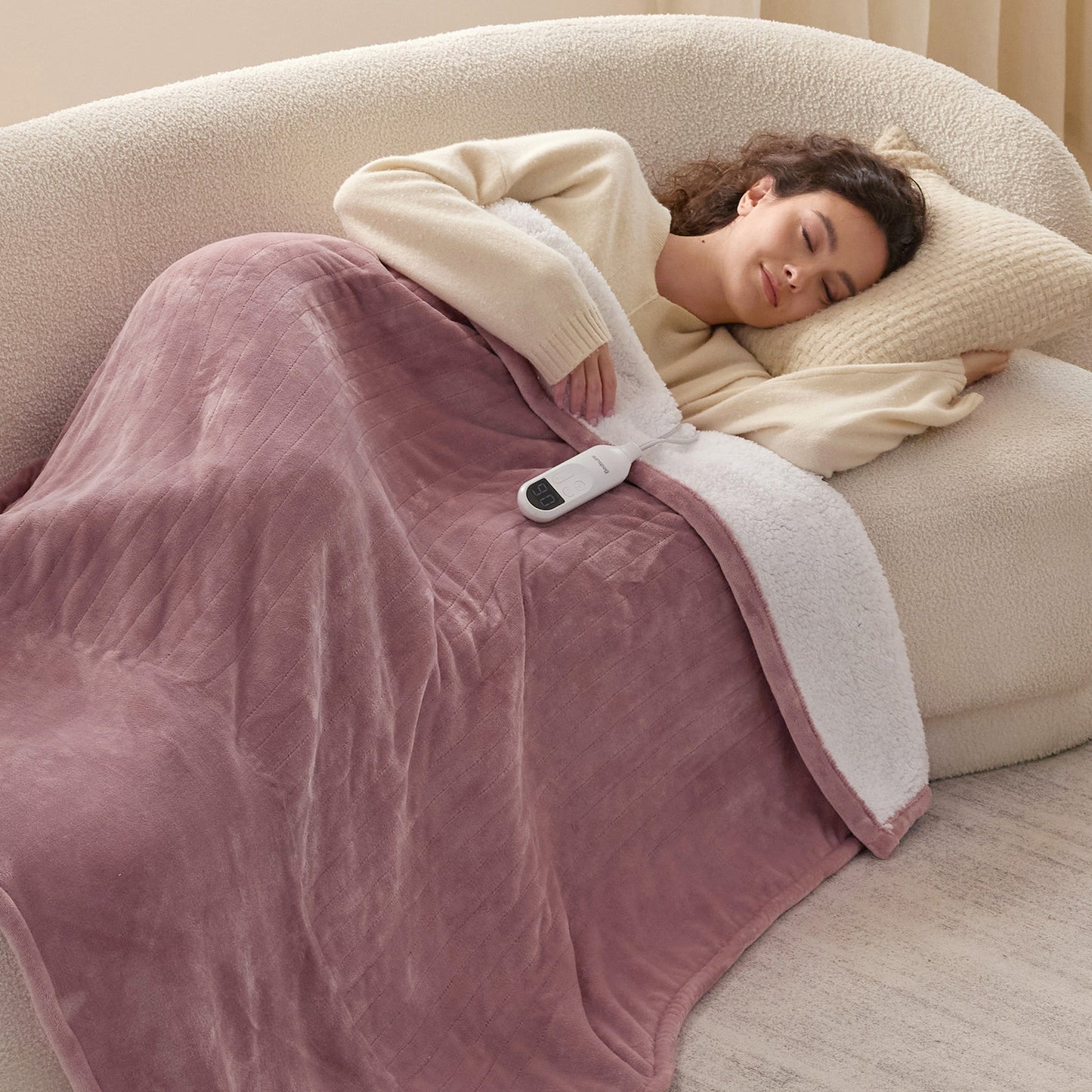 Solid Flannel Heated Blanket