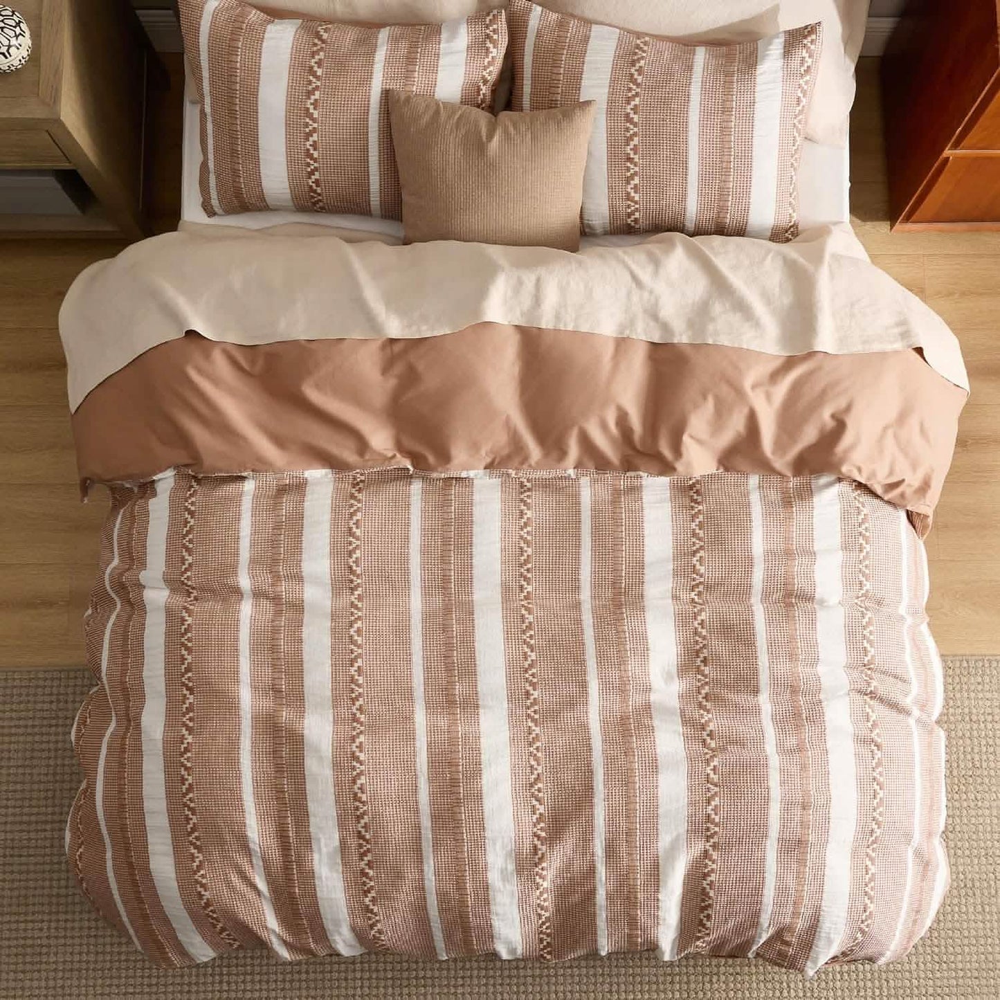 Cotton Boho Waffle Weave Duvet Cover Set
