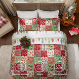 Bedsure Christmas Plaid Comforter Set Red