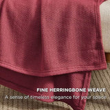 Bedsure 100% Cotton Herringbone Woven Blanket