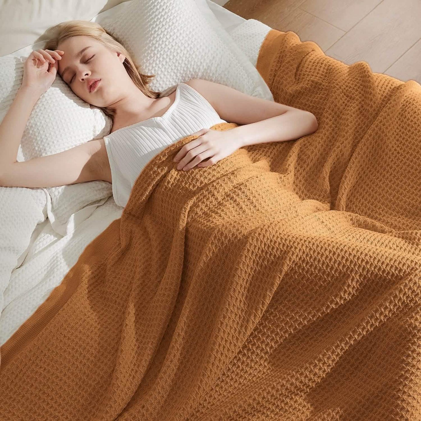 Cotton Waffle Weave Blanket