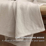 Bedsure 100% Cotton Herringbone Woven Blanket