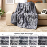 Faux Fur and Sherpa Tie-dye Reversible Blanket