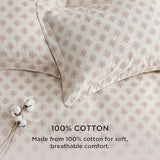 Bedsure 100% Cotton Floral Slub Print Duvet Cover Set