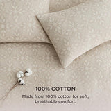 Bedsure 100% Cotton Botanical Scroll Jacquard Duvet Cover Set