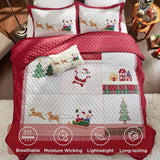 Christmas Modern Patchwork Quilt Set Deer