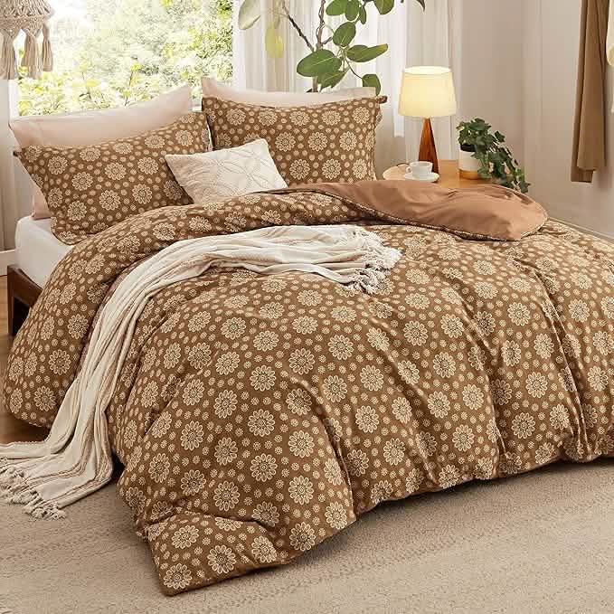 Reversible Floral Duvet Cover Set Blown