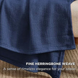 Bedsure 100% Cotton Herringbone Woven Blanket