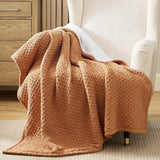 Bedsure Knit Sherpa Reversible Throw Blanket-Grid