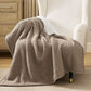 Knit Sherpa Reversible Throw Blanket-Grid