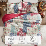 Bedsure Christmas Modern Patchwork Quilt Set Plant