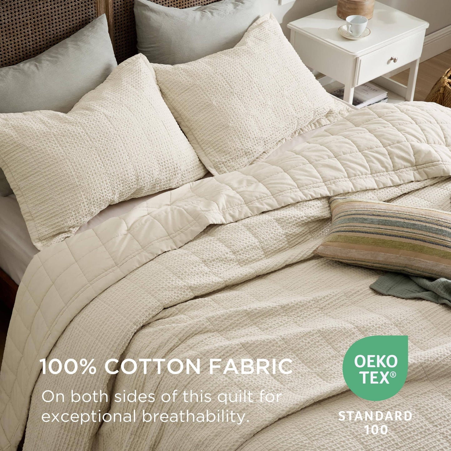 Cotton Waffle Weave Quilt set