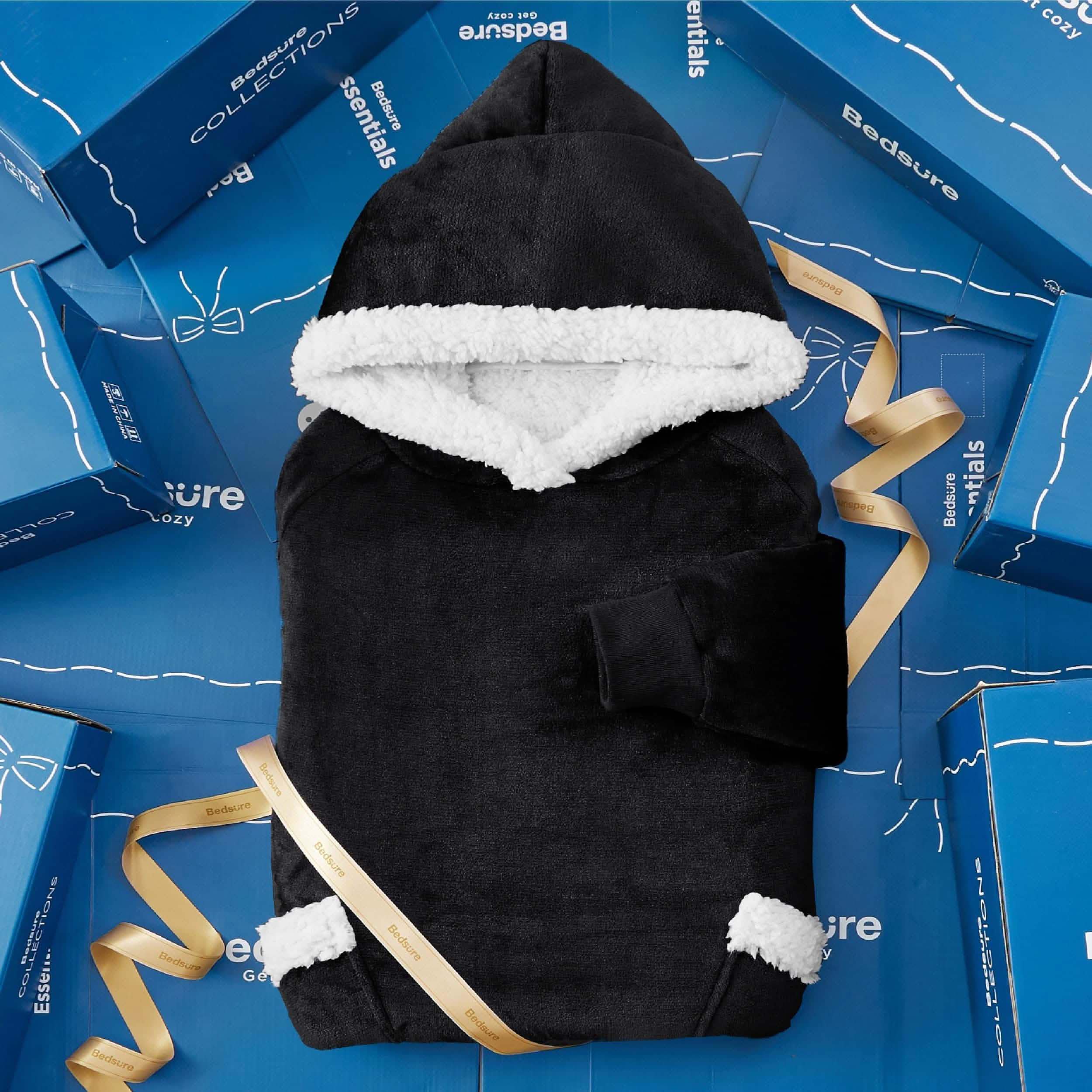 Sherpa Fleece Long Blanket Hoodie