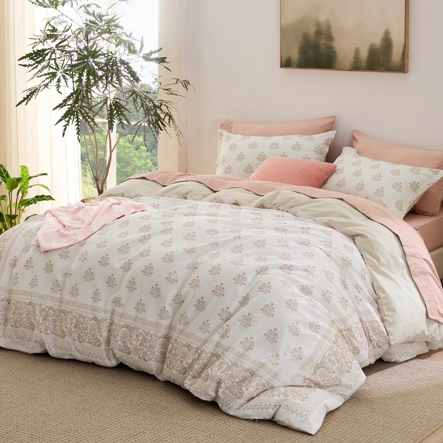 PureWoven™ 100% Cotton Patterned Duvet Cover Set