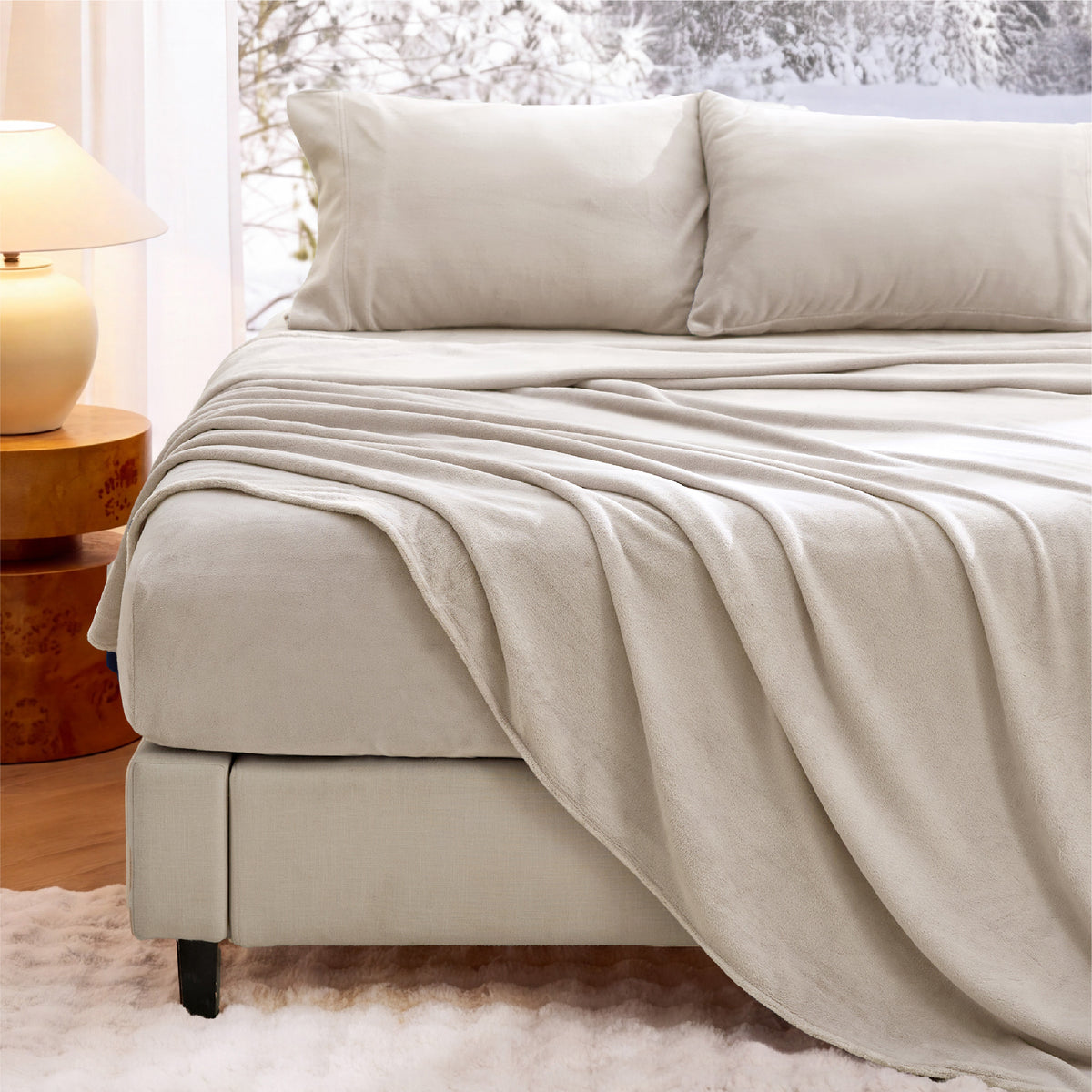 220 GSM Anti-Static Flannel Sheet Set