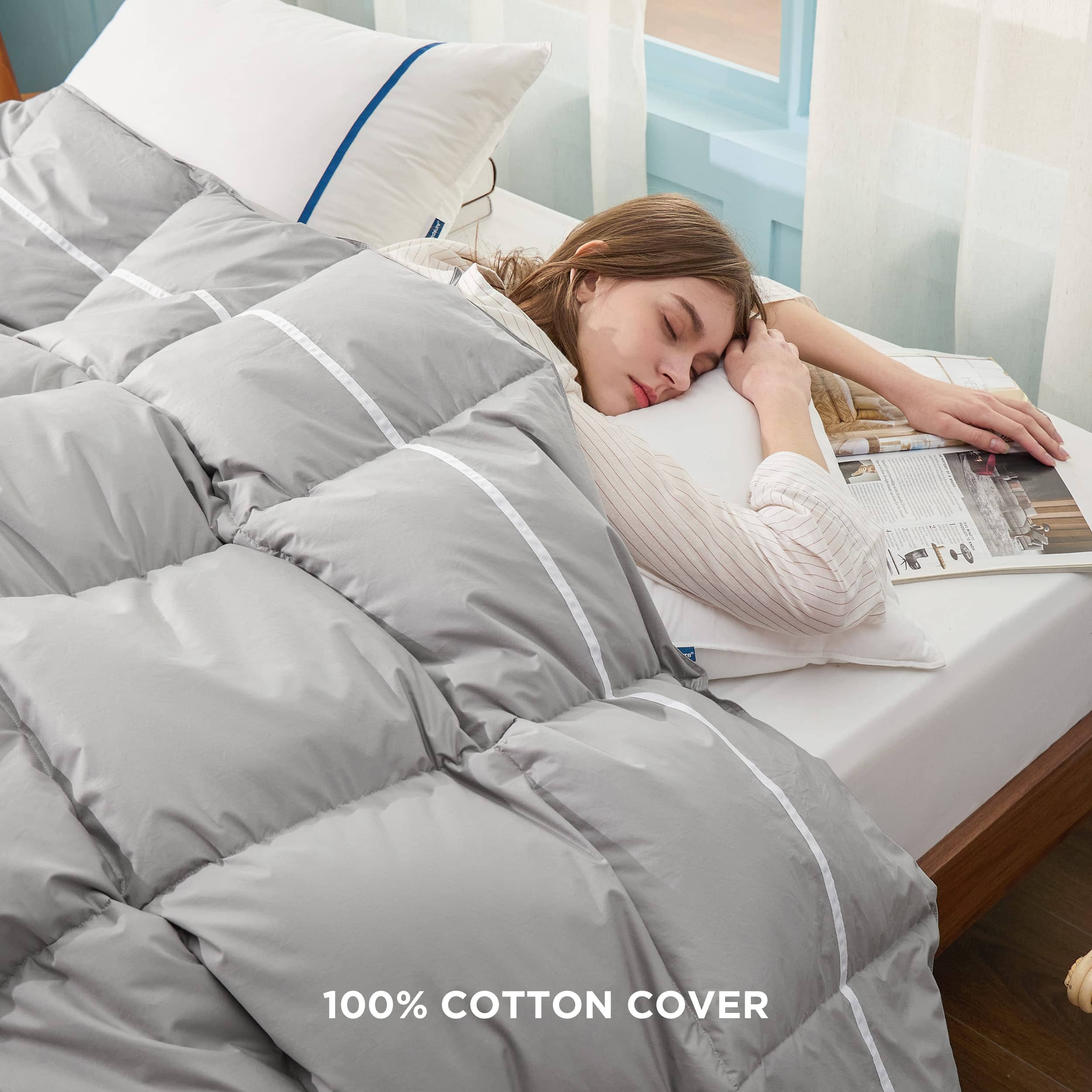 Goose Feather Down Comforter Dorm Bedding