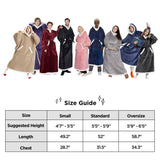 Sherpa Fleece Long Blanket Hoodie