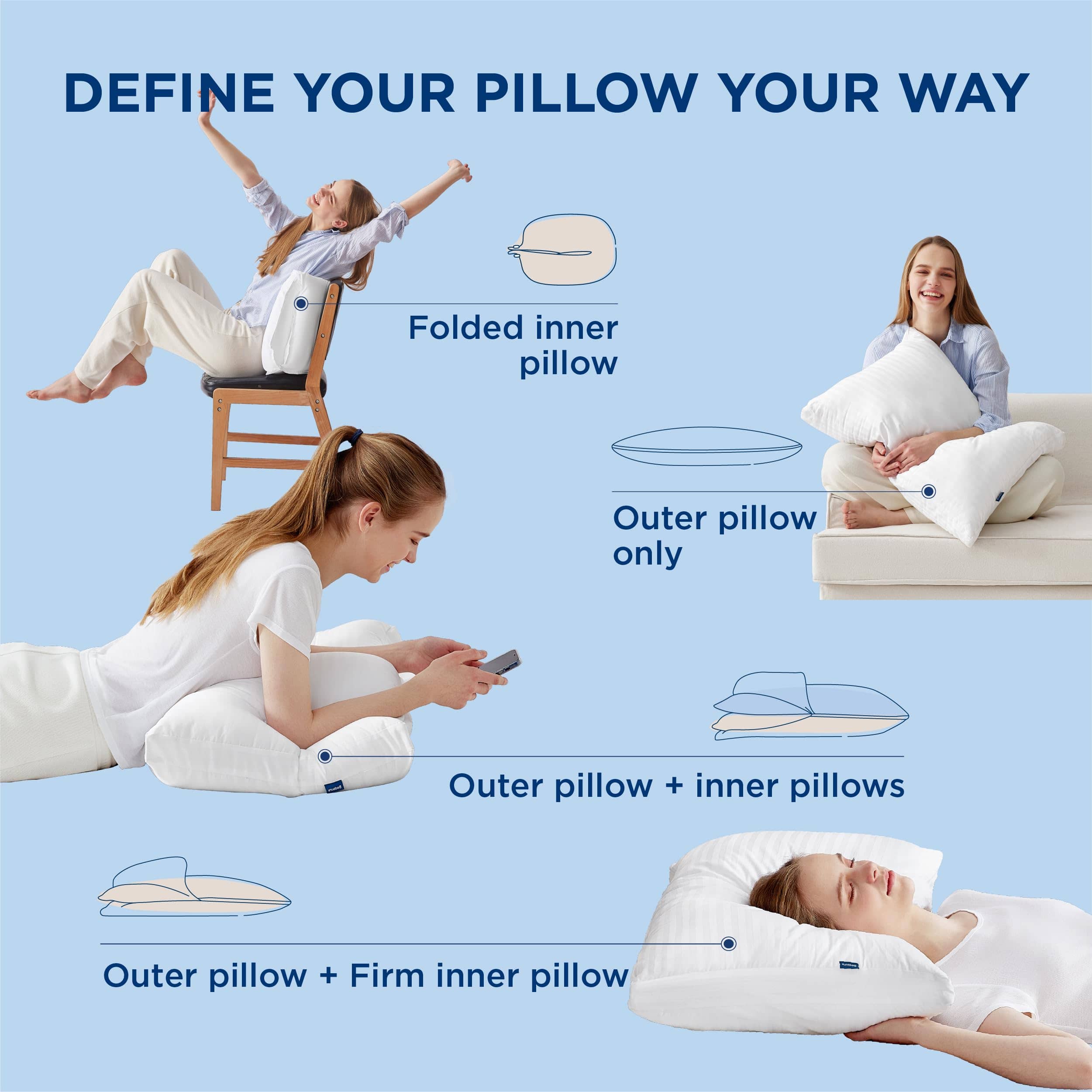 Adjustable Layer Loft Cotton Cover Pillows
