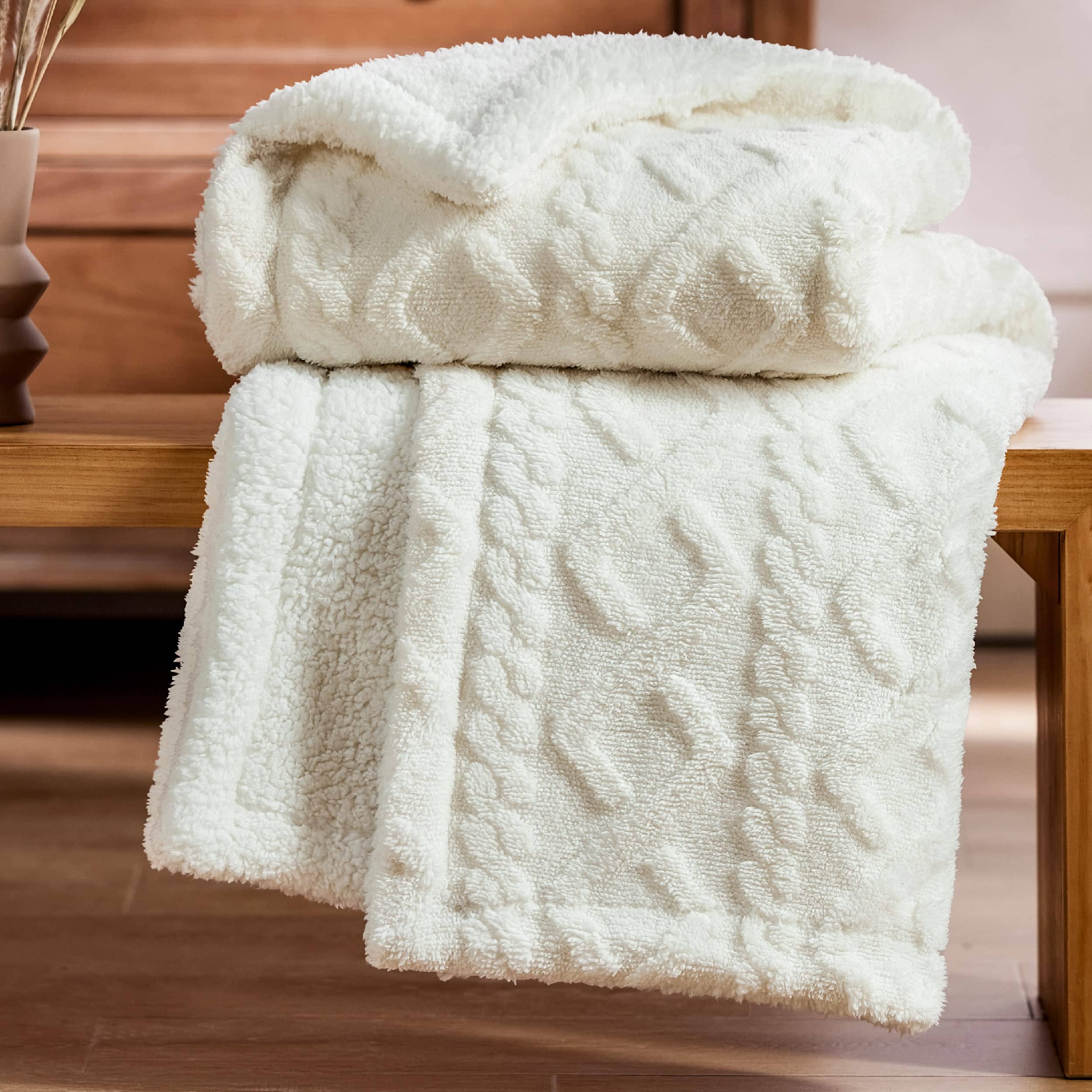 Plush sherpa online throw