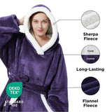 Sherpa Fleece Long Blanket Hoodie