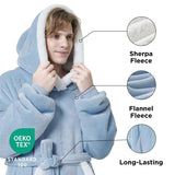 Sherpa Fleece Long Blanket Hoodie